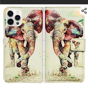 IPhone 13 Pro Max Case Bcov Elephant Pattern Leather Flip Phone Case/Wallet